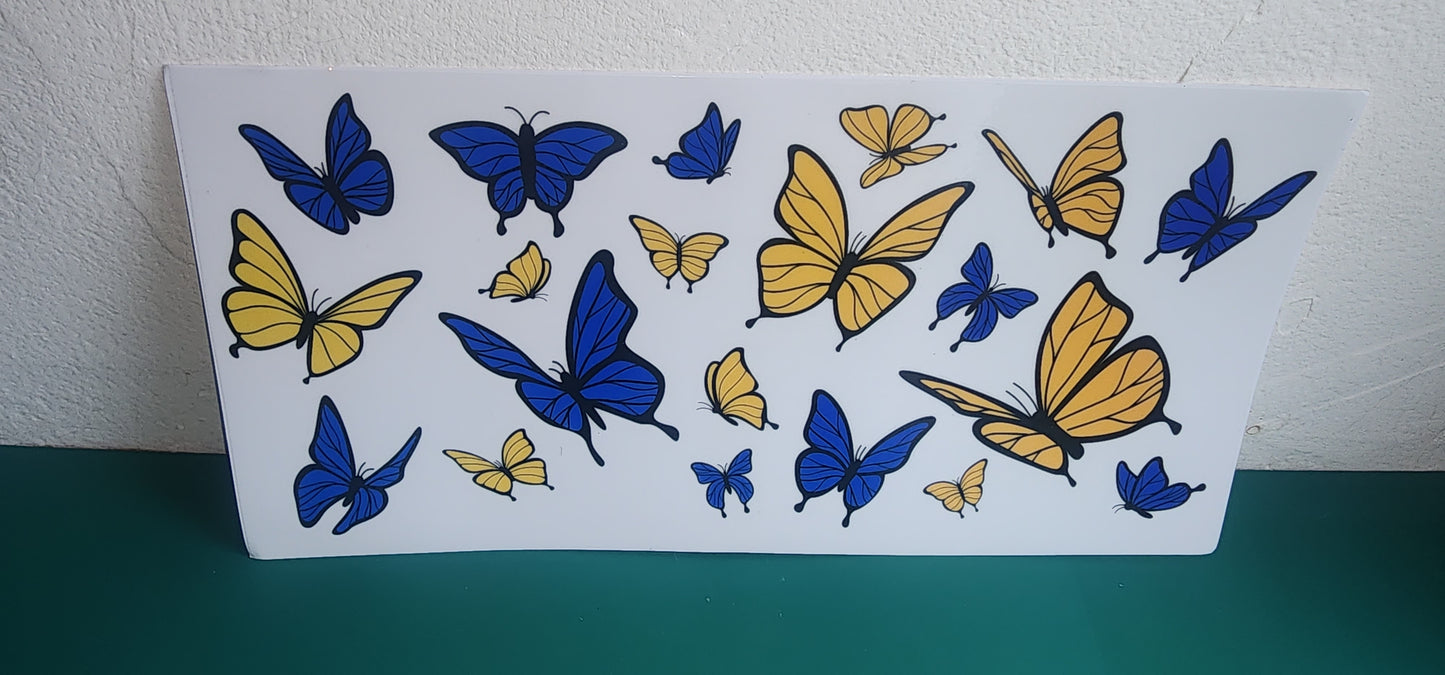 Papillon bleu et jaune